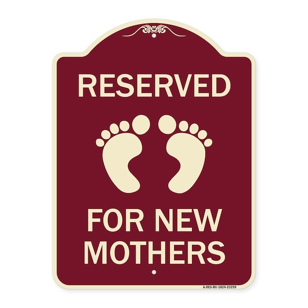 Pink Reserved Parking for New Mothers Heavy-Gauge Aluminum Sign, 24" x 18", BU-1824-23299